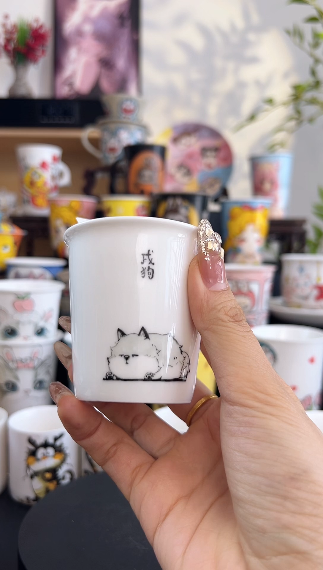 【闪购商品】摆件手工手绘陶瓷小杯杯