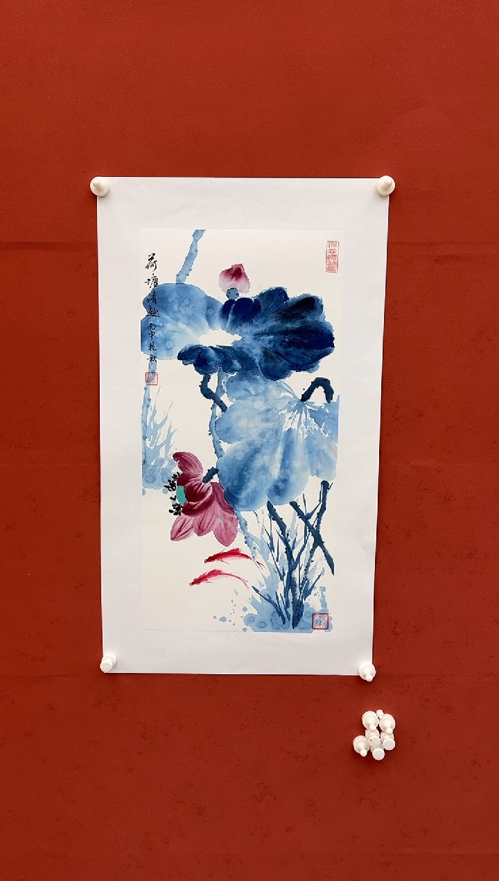 【闪购商品】国画荷塘清趣-四尺四开-托底