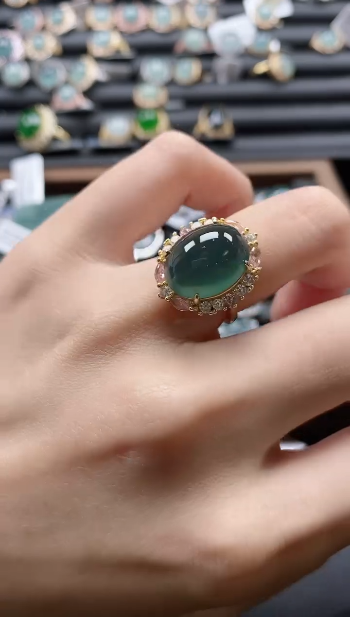 【闪购商品】翡翠戒指银S925镶嵌51511