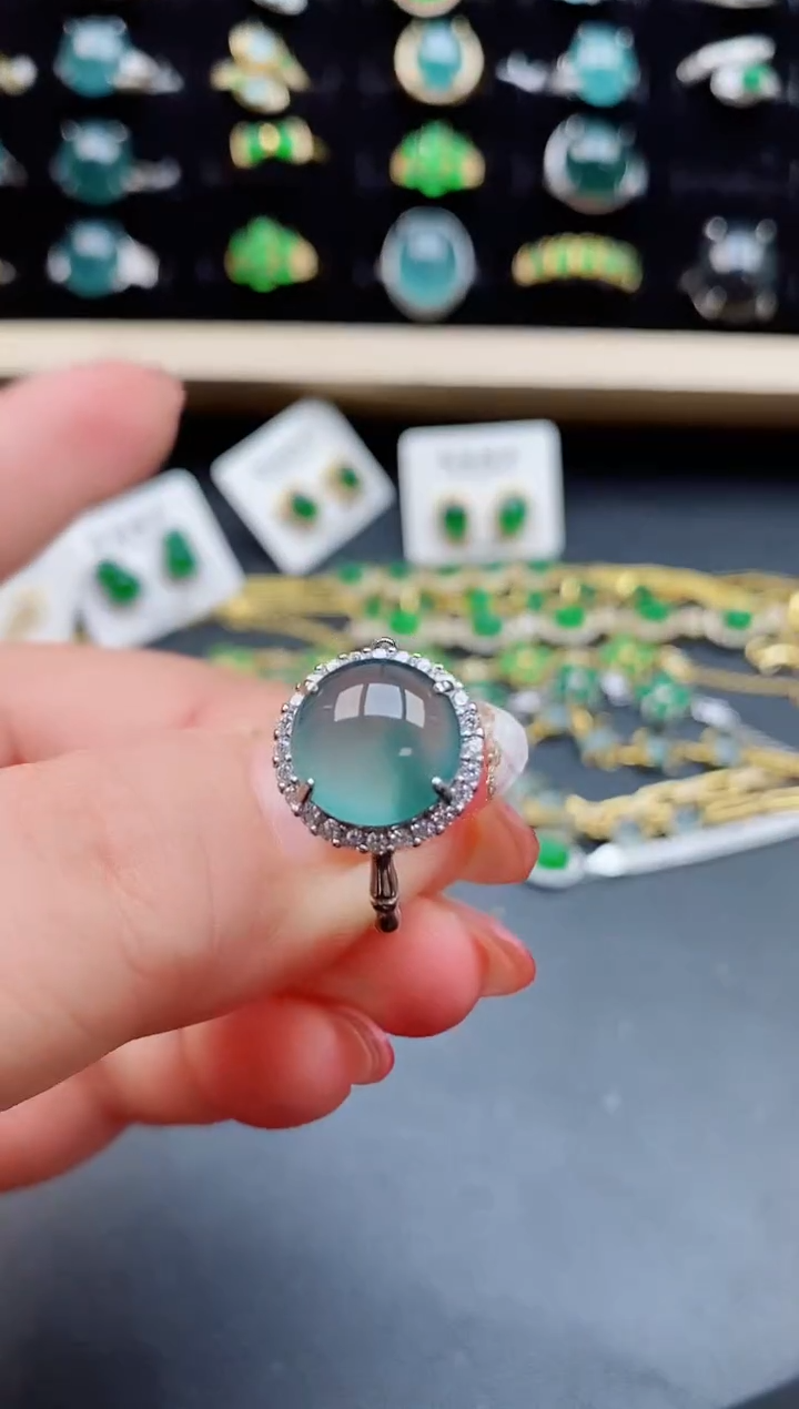 【闪购商品】翡翠戒指银S925镶嵌508505