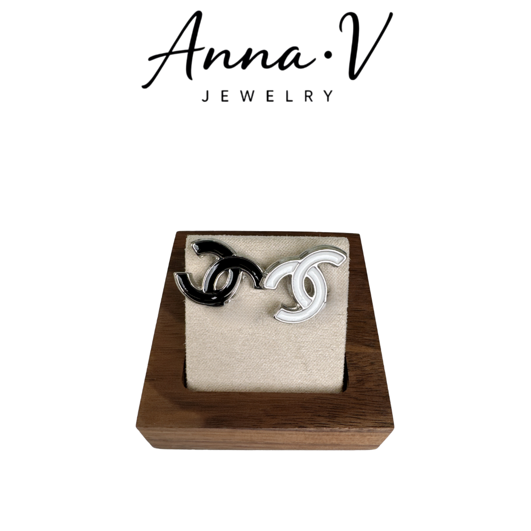 锌合金珐琅耳饰 AnnaV 香奶家经典logo耳环 E0841
