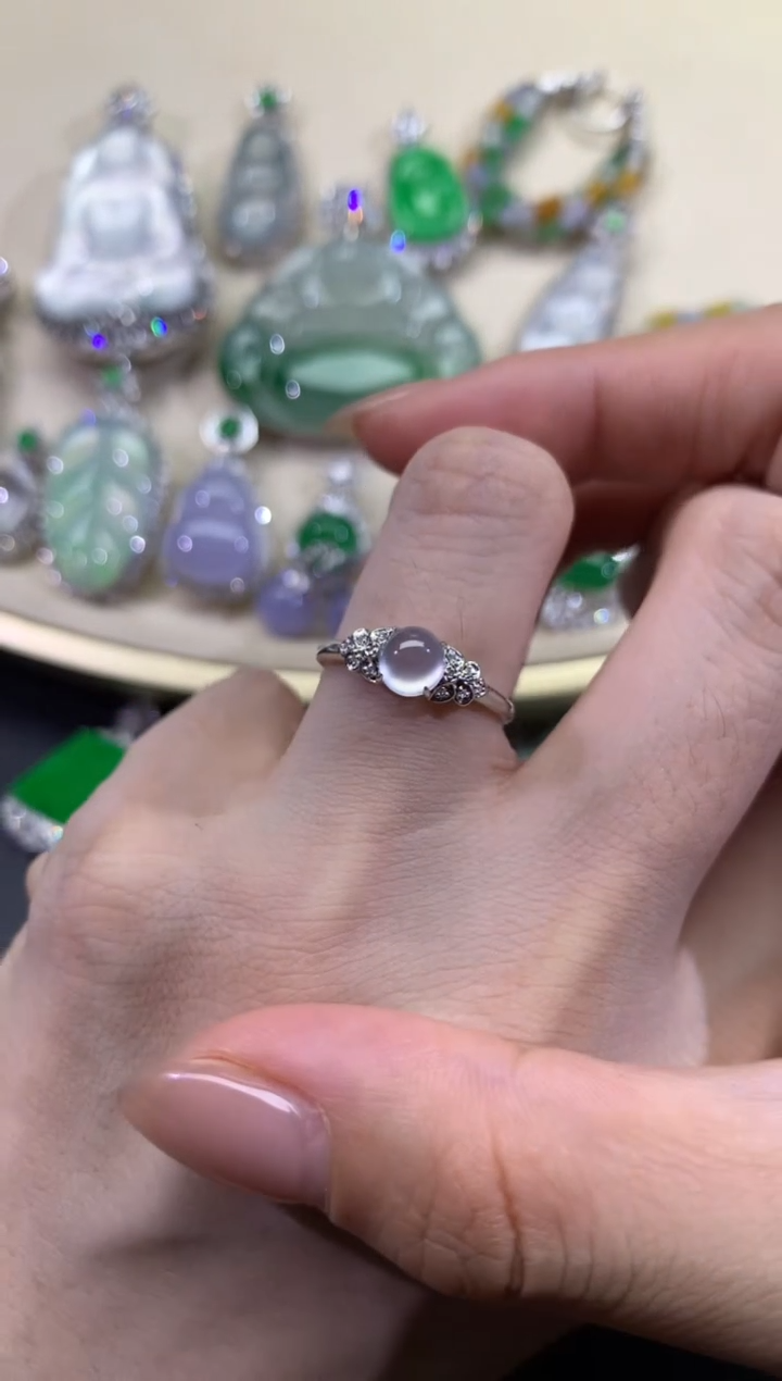 【闪购商品】翡翠戒指18K金镶嵌16天然A货翡翠