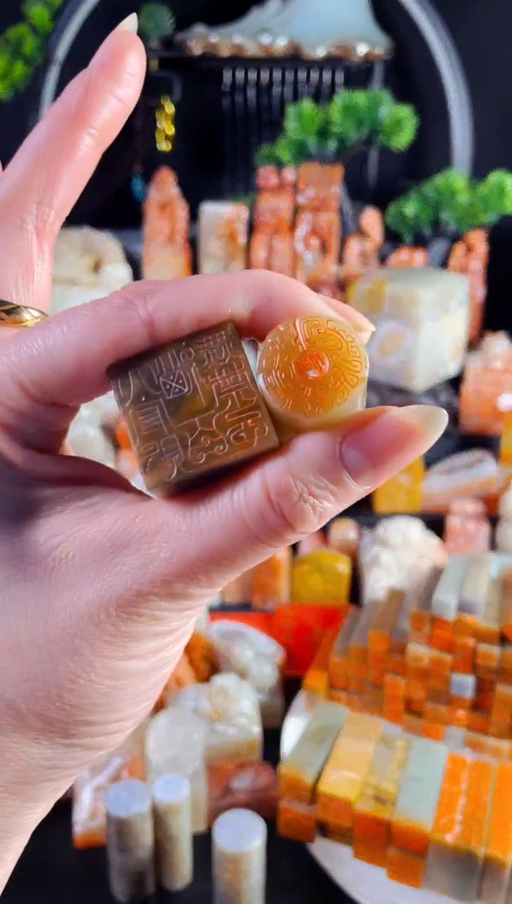 巴林石印石点****a《天官赐福百无禁忌2.5巴林+大吉2.0巴林圆形》