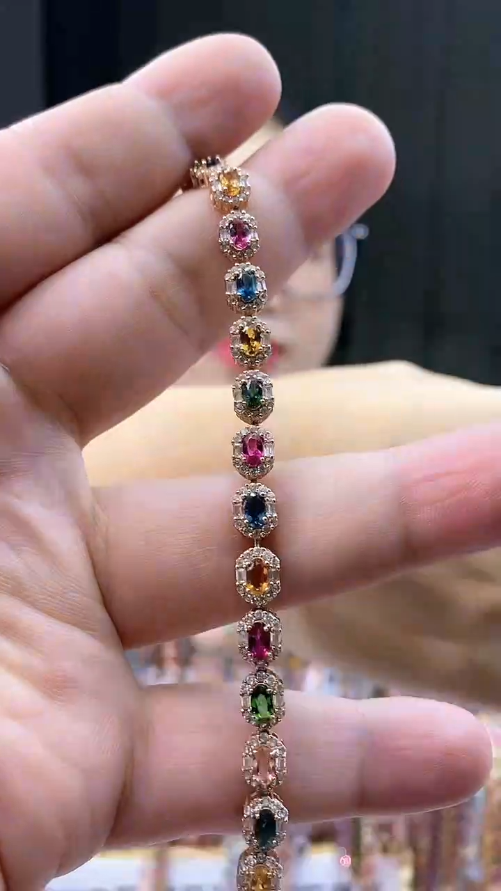 【闪购商品】碧玺手链银S925镶嵌3545354354354354