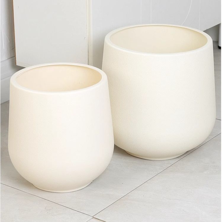 仿水泥大号圆形酒聚宝盆杯盆加厚树脂花盆家用简约轻奢绿植专用盆