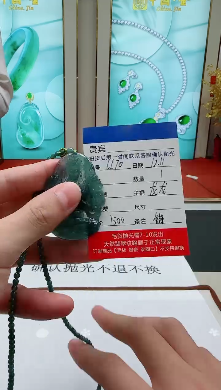 未镶嵌定制翡翠LL70翡翠吊坠赠珠链-多样性发其一