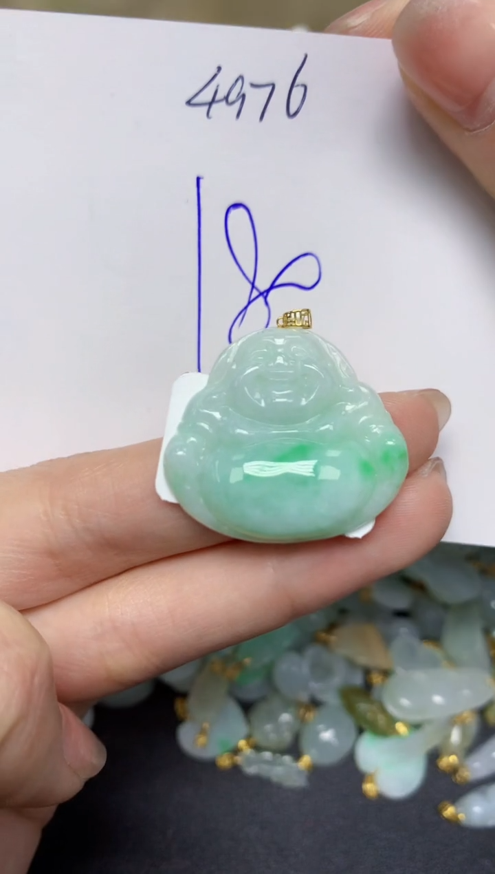 【闪购商品】翡翠颈饰18K金镶嵌天然翡翠A货