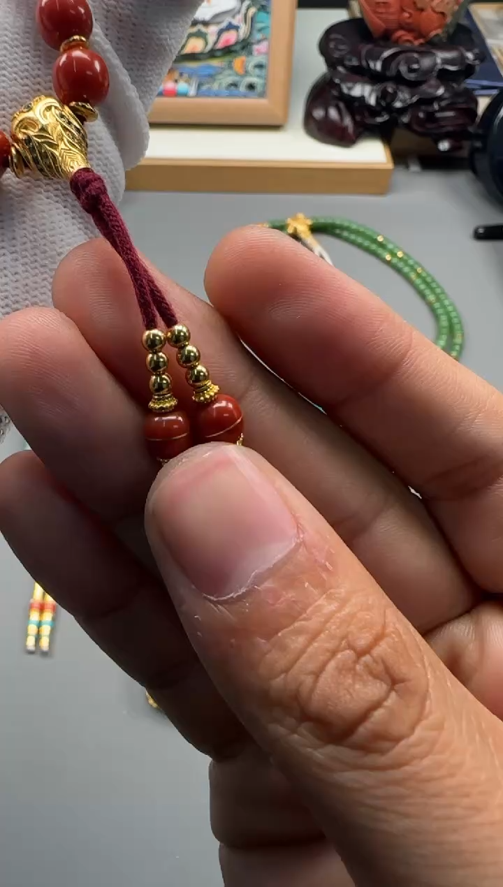 【闪购商品】南红玛瑙手串手串18K金镶嵌手串手串