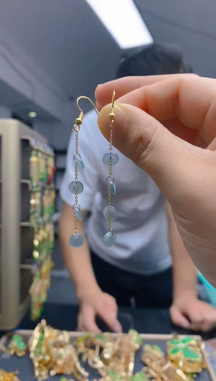 【闪购商品】翡翠耳饰合金370翡翠耳钩