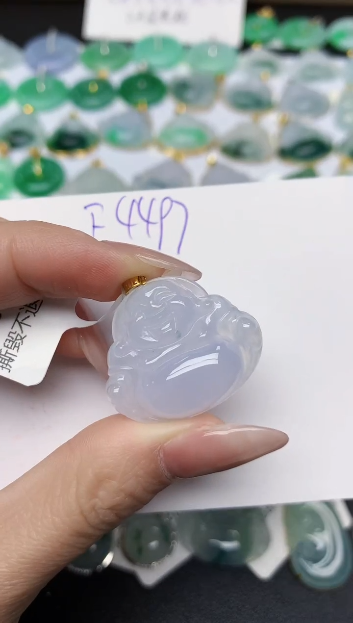 颈饰18K金镶嵌翡翠天然缅甸A货翡翠百元以上9元证书费自理