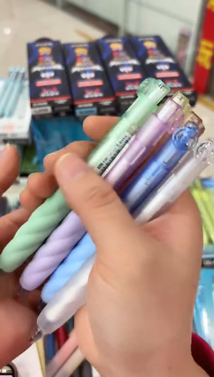 小*石头DS-0154A3按动中性笔0.5(黑色)--黑蓝杆+黑金杆各1支