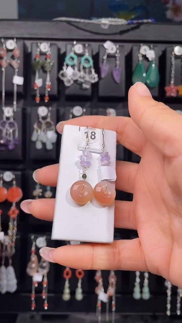 未镶嵌耳饰玛瑙/玉髓可*可爱