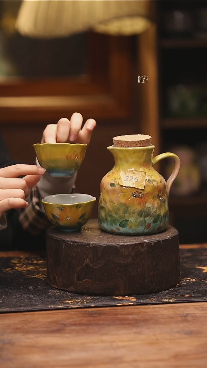 陶瓷景德镇高温釉下手绘陶瓷@L226@