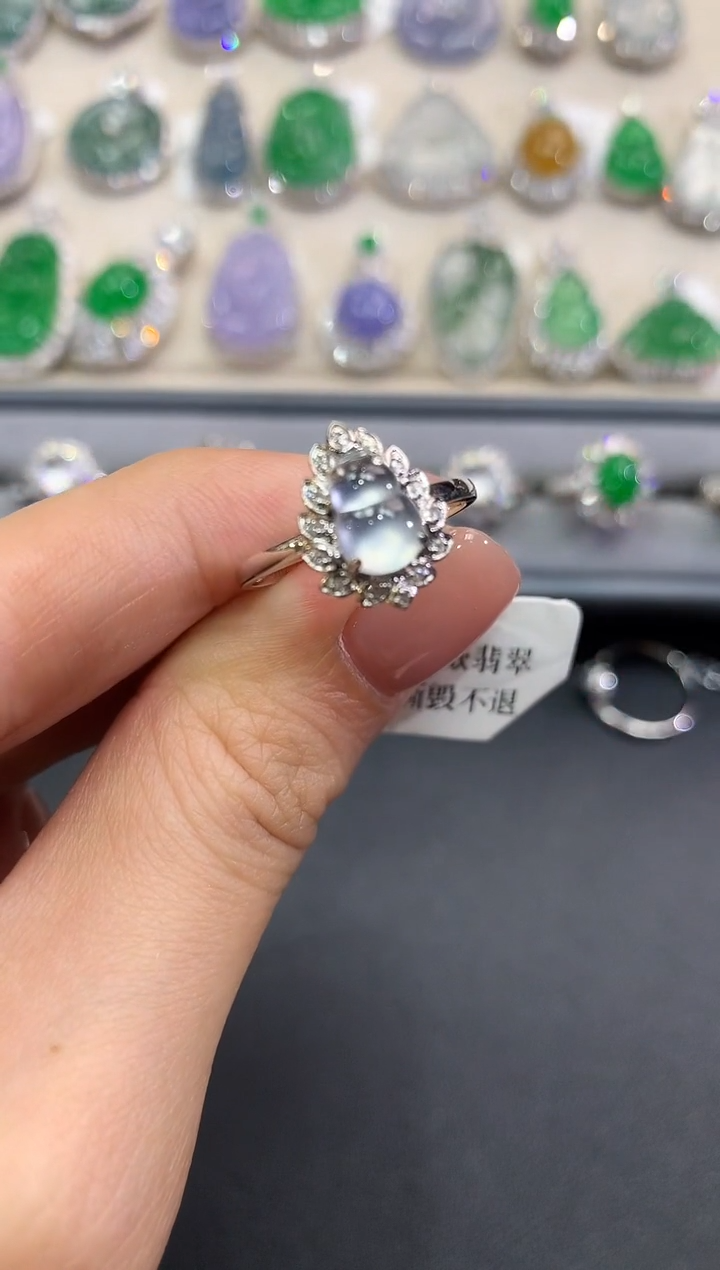 【闪购商品】翡翠戒指18K金镶嵌a97多样性一件发货