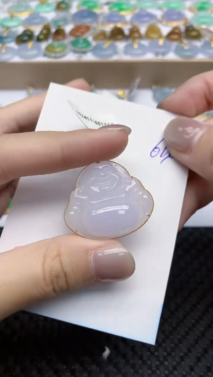 【闪购商品】翡翠颈饰18K金镶嵌天然翡翠A货