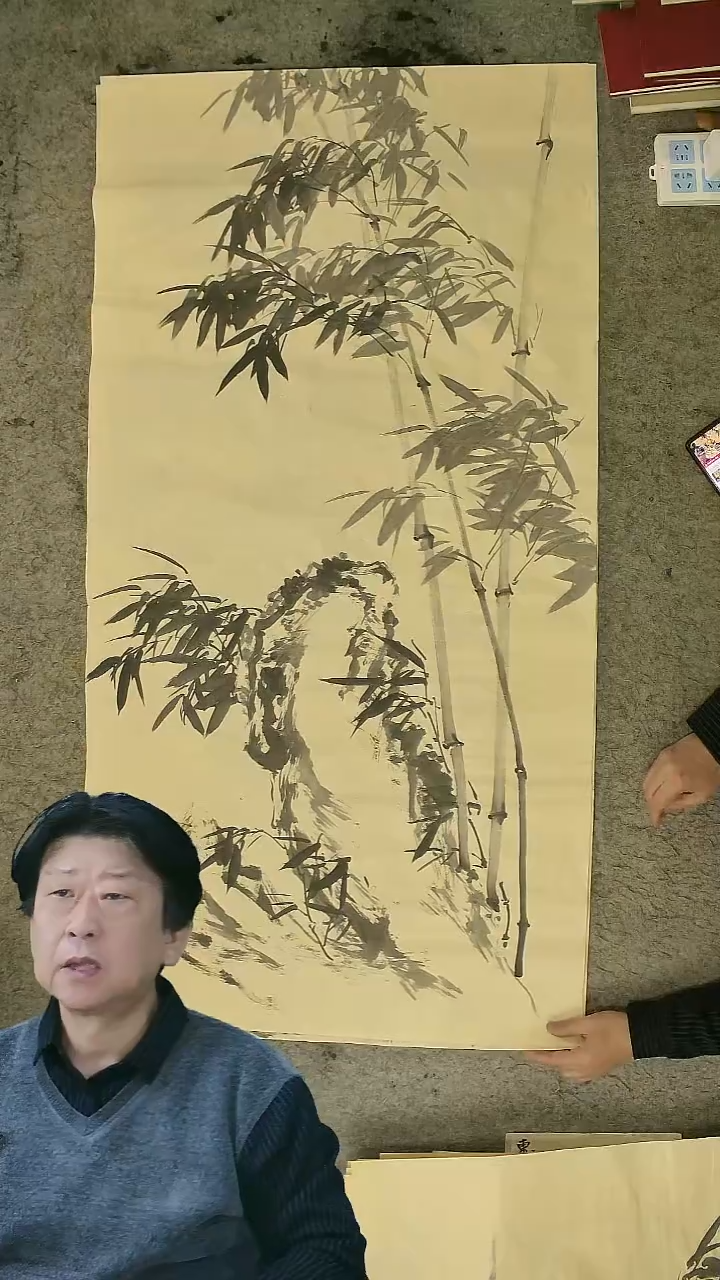 国画四尺整张 墨竹  69*138cm 
