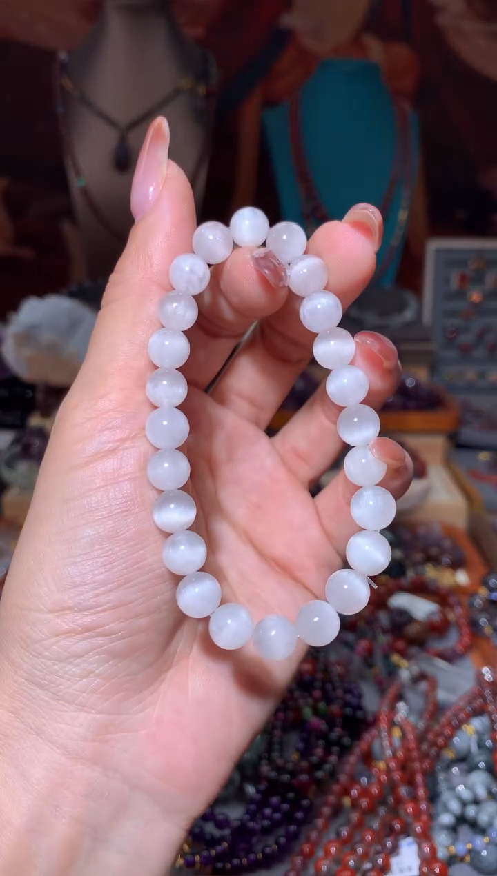未镶嵌珠宝半成品水晶白兔毛手串8+mm多样性发其1