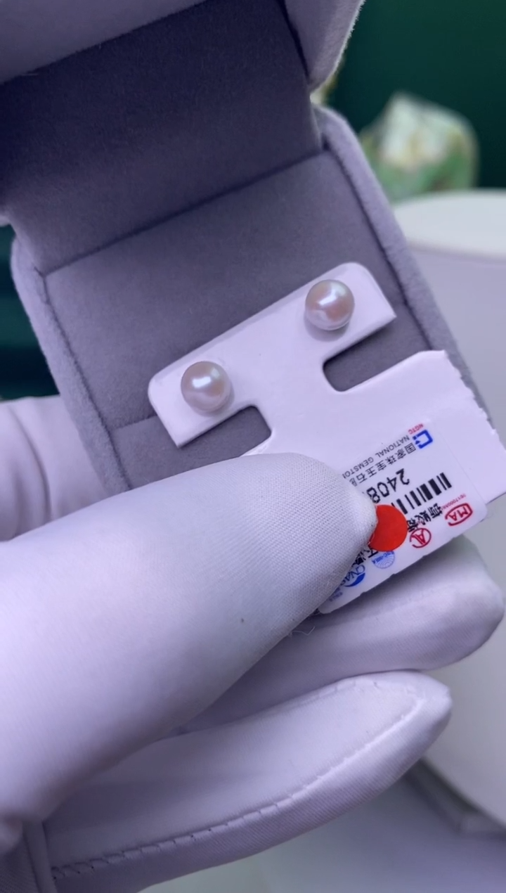 【闪购商品】海水珍珠耳饰银S925镶嵌6-7