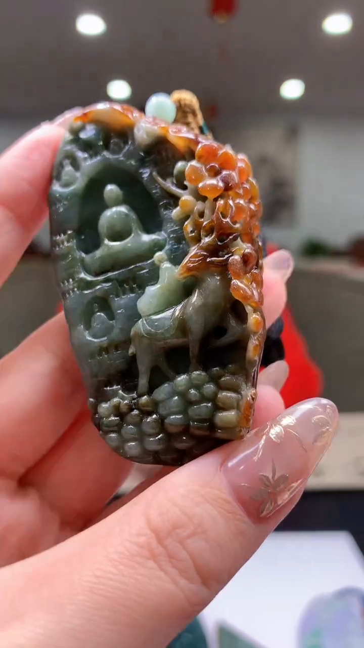 【闪购商品】定制翡翠未镶嵌8018yx-毛货挂件56