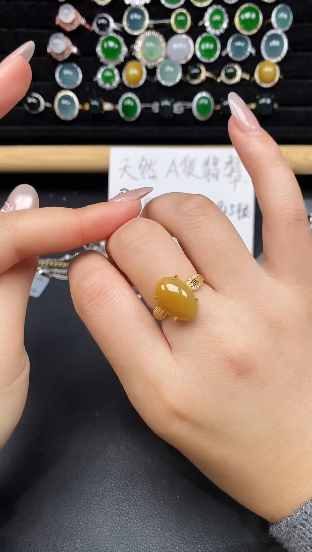 银S925镶嵌戒指翡翠54328