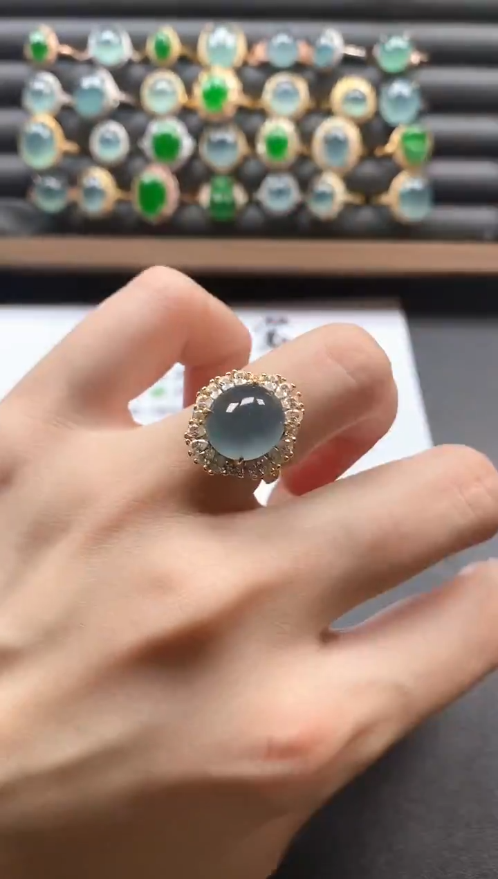 银S925镶嵌戒指翡翠51151