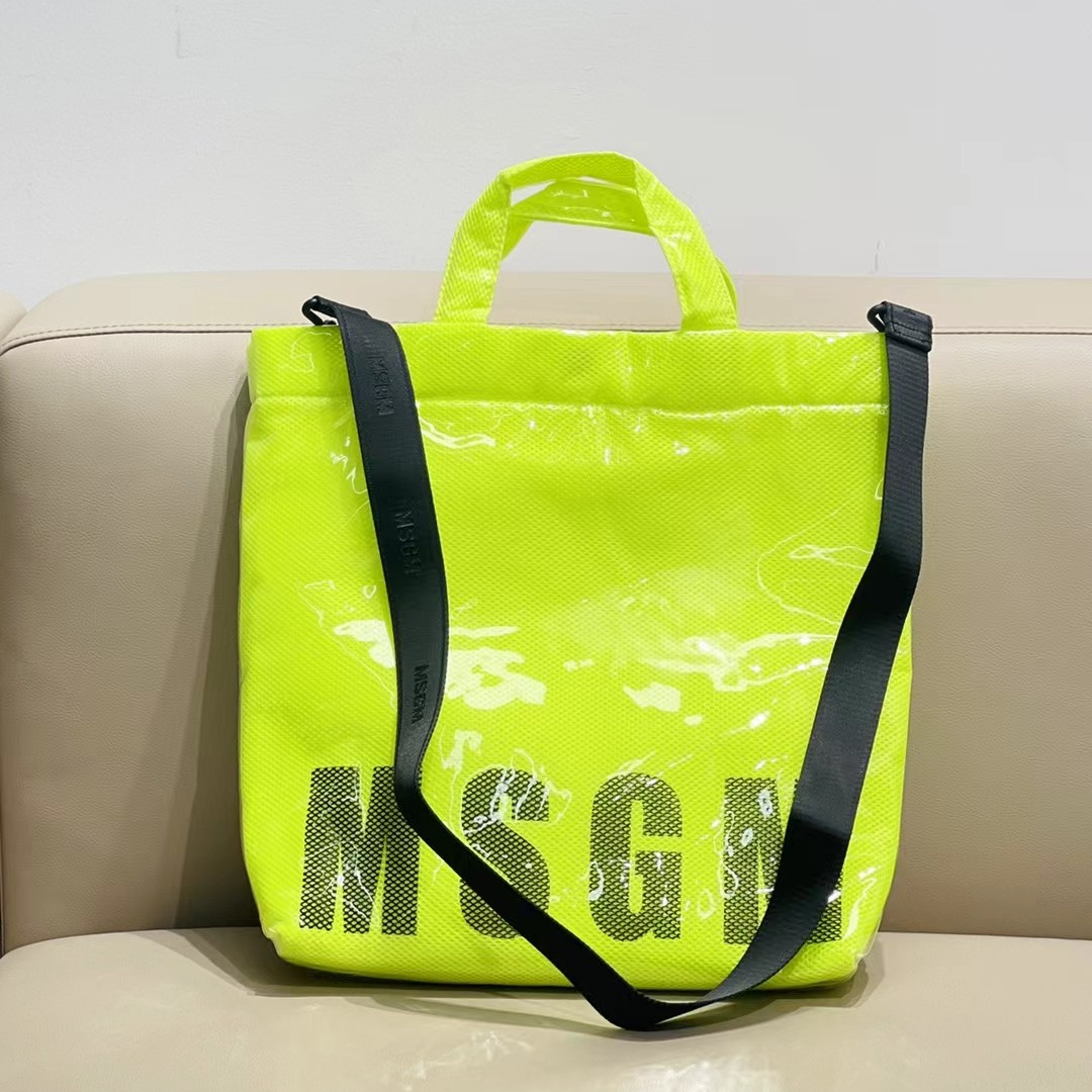全新未使用 MSGM 【瑞池女装】MSGM材质拼接设计托特包MGGB00055
