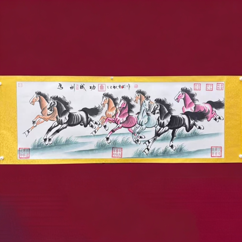 刘贵显巅峰之作《马到成功》精品八骏图