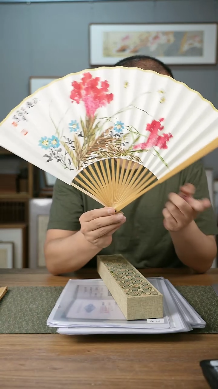 书法协会会员老师扇子作品-