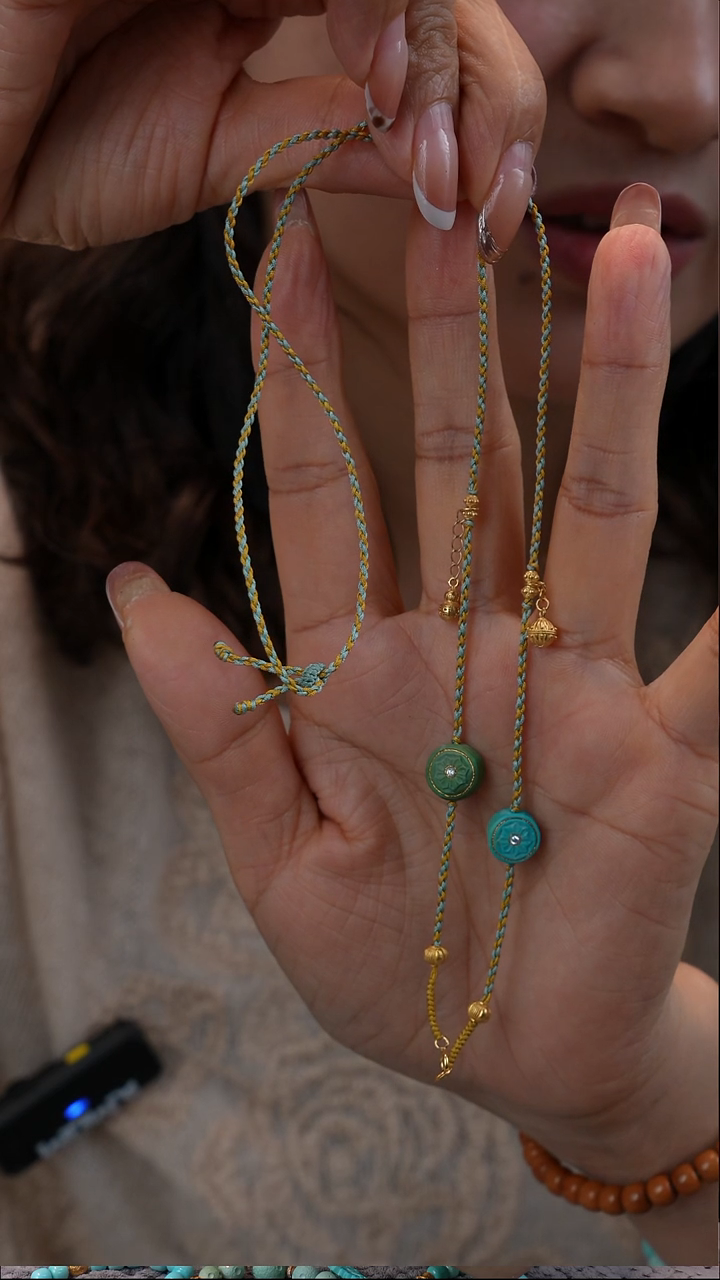 18K金镶嵌绿松石项链1111