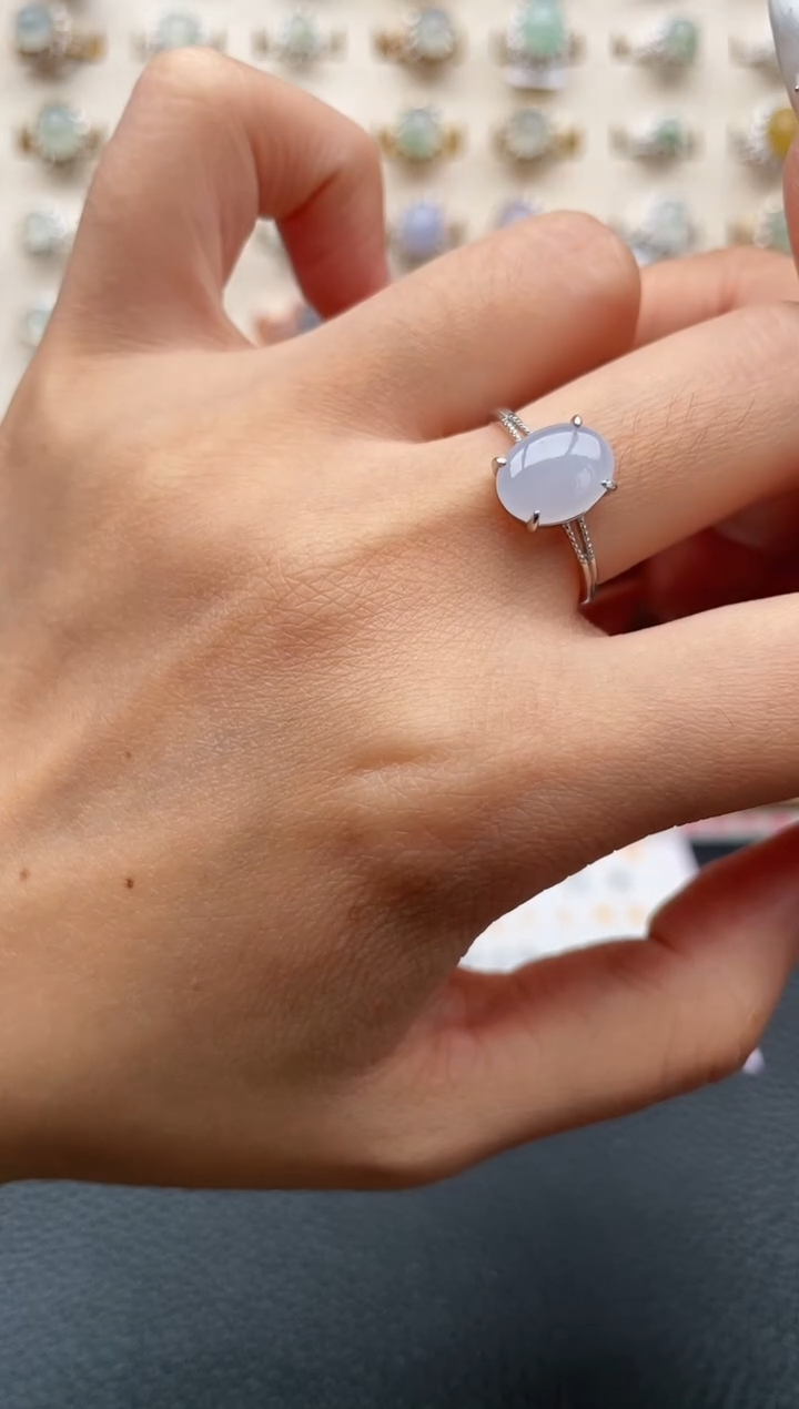 翡翠戒指银S925镶嵌1111