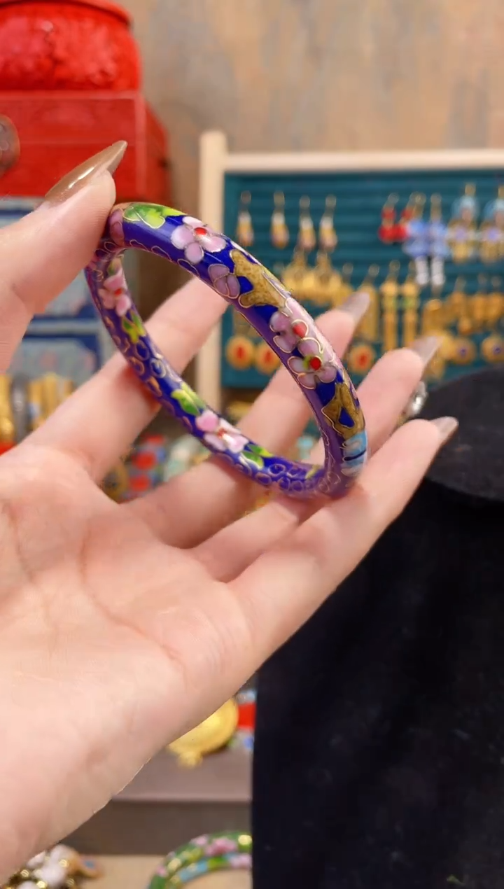 【闪购商品】非遗景泰蓝细棍镯宝蓝