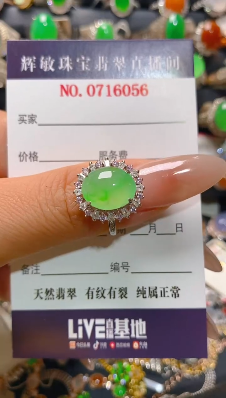 【闪购商品】翡翠耳饰银S925镶嵌天然A货翡翠1