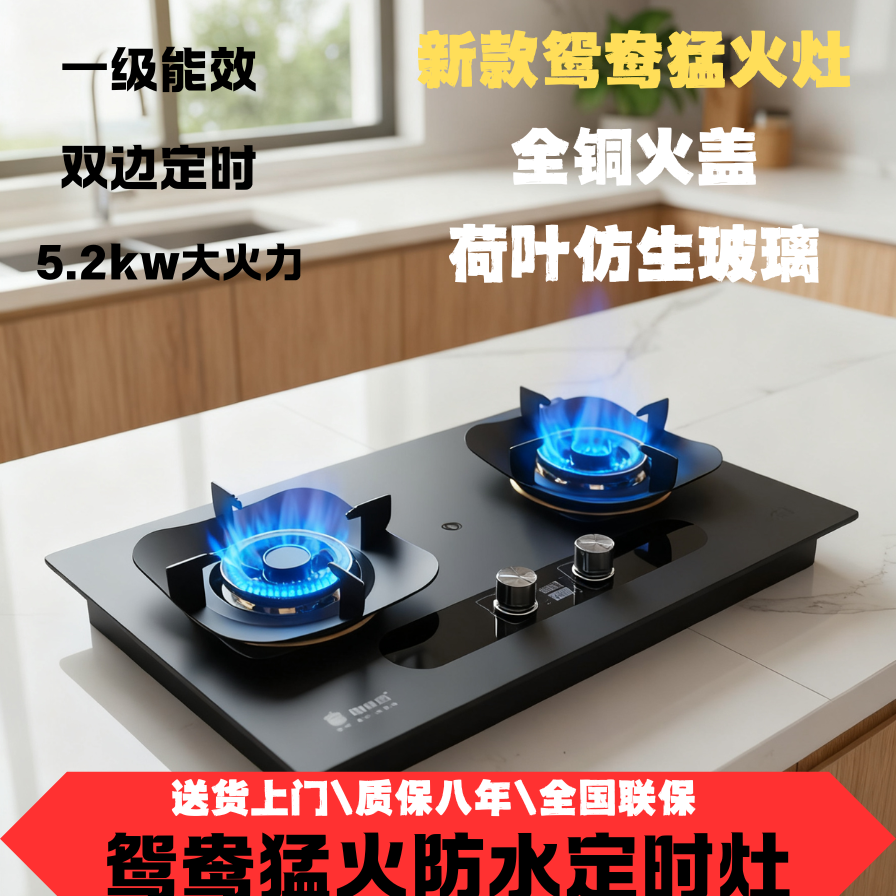 2025新款鸳鸯灶定时燃气灶