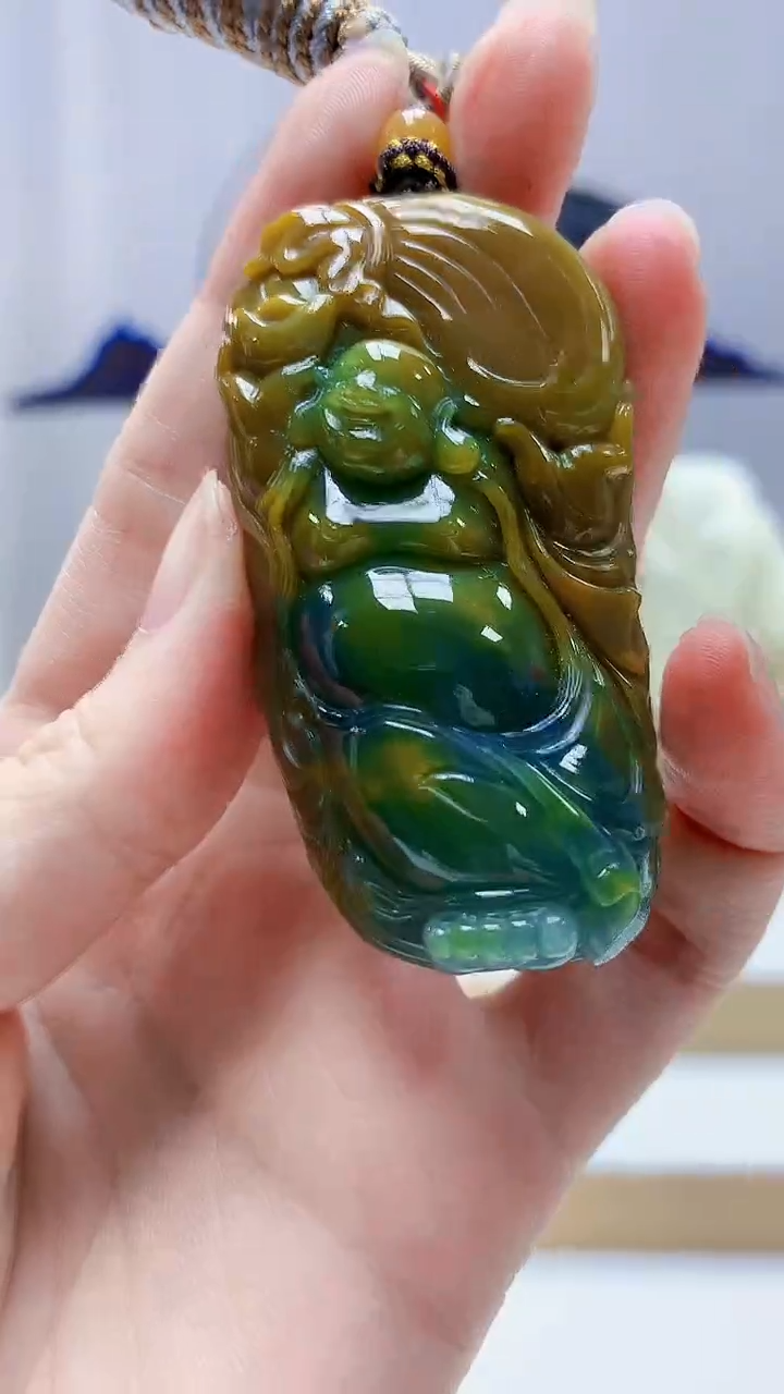 未镶嵌定制翡翠4852zm-毛货挂件78佛公