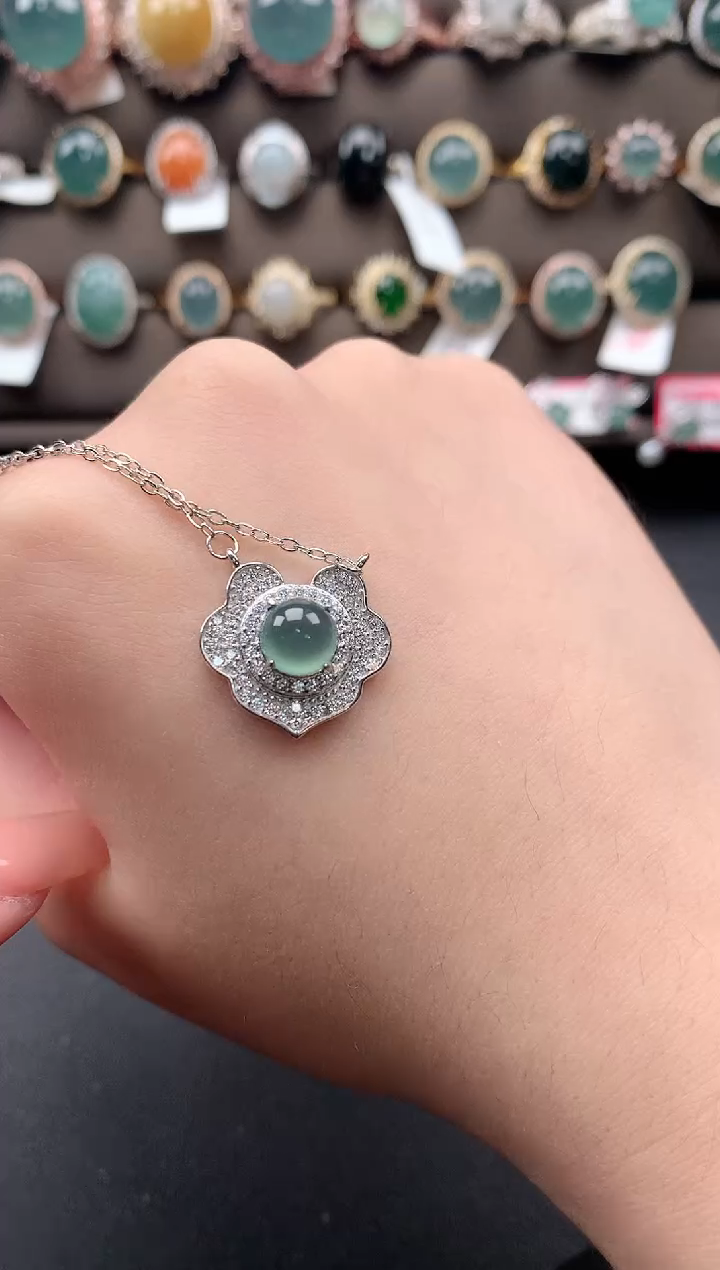 【闪购商品】翡翠戒指银S925镶嵌1241