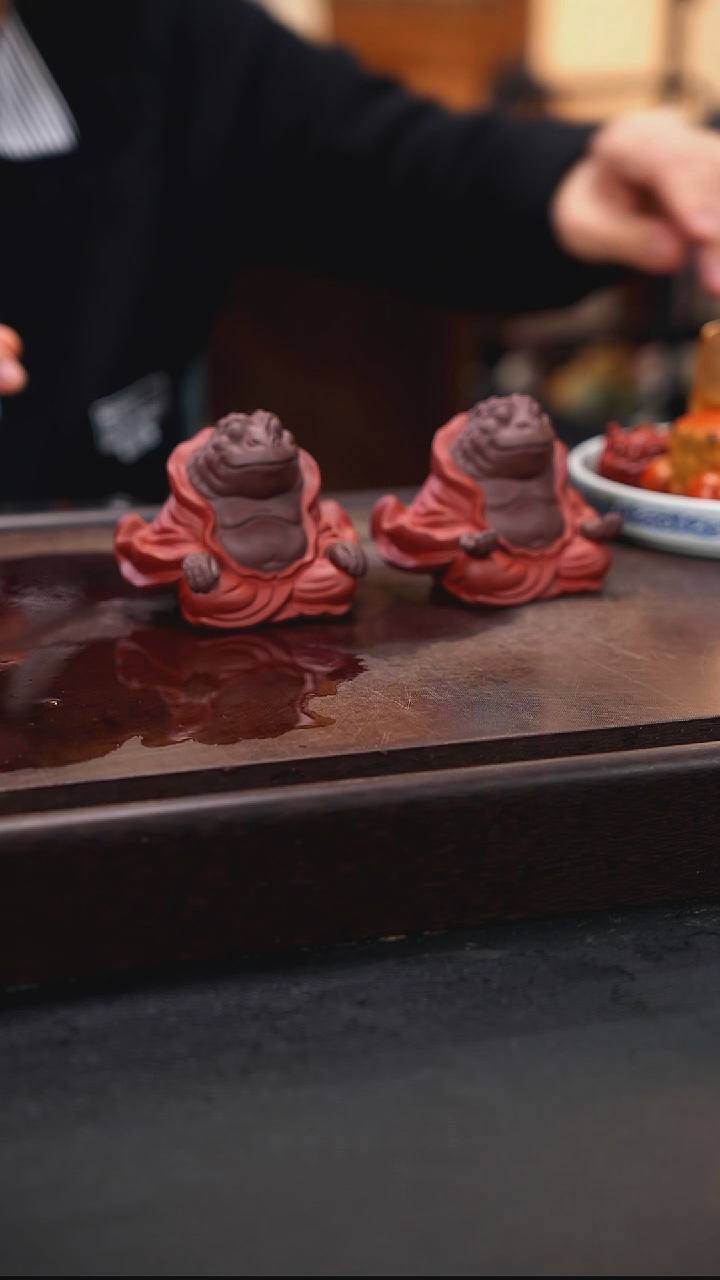 紫砂茶宠紫砂蟾仙一对