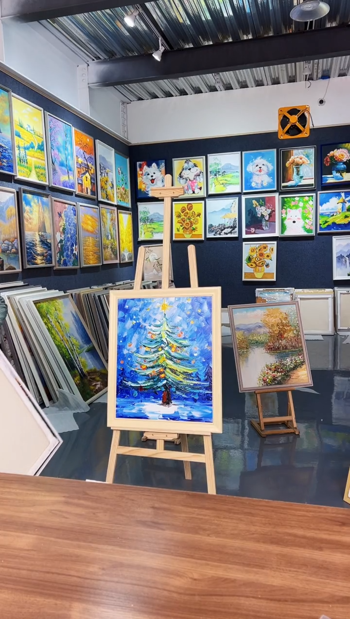 【闪购商品】油画30号 50*60 圣诞树-手绘油画
