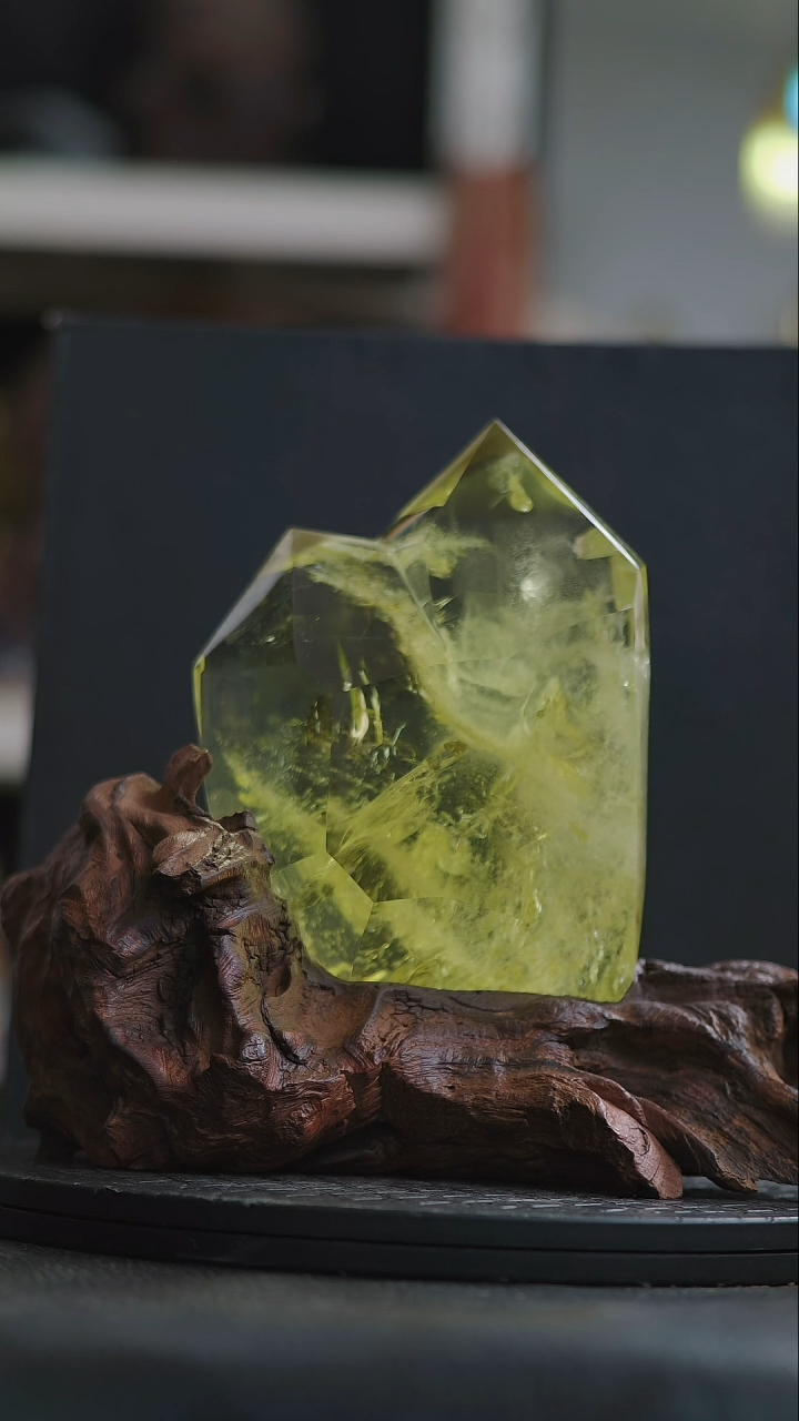 【闪购商品】水晶黄水晶双尖柱未镶嵌天然水晶居家办公摆件