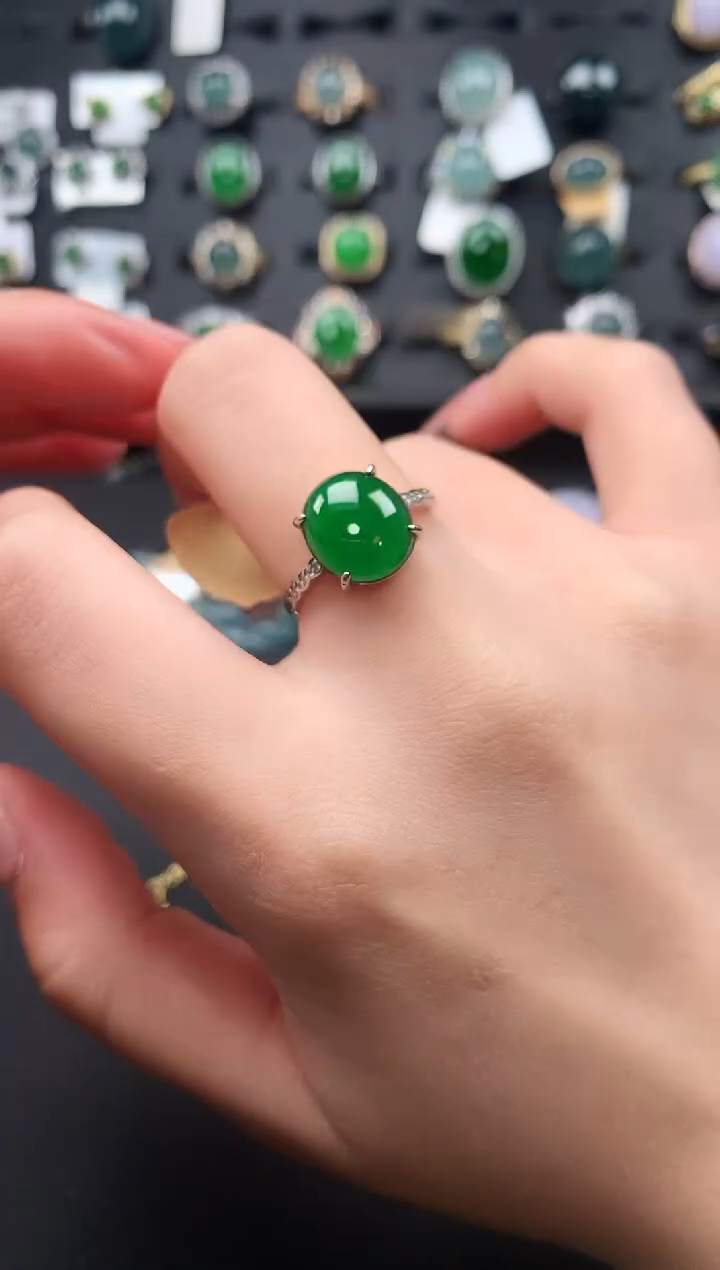 【闪购商品】翡翠戒指银S925镶嵌512341