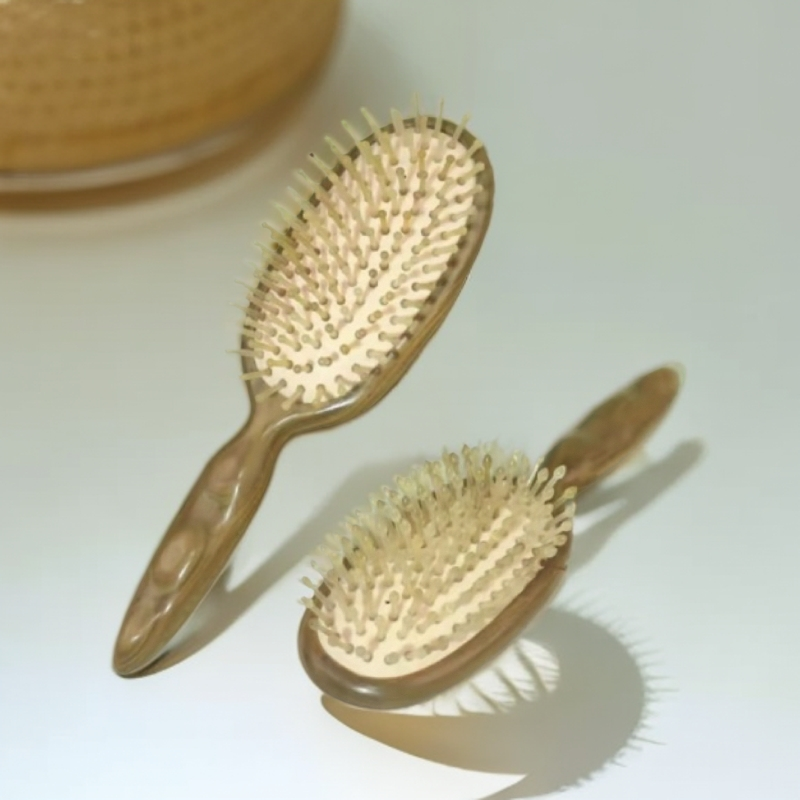 绿檀绵羊角荷花齿气垫梳混齿大板梳头部经络梳通按摩梳