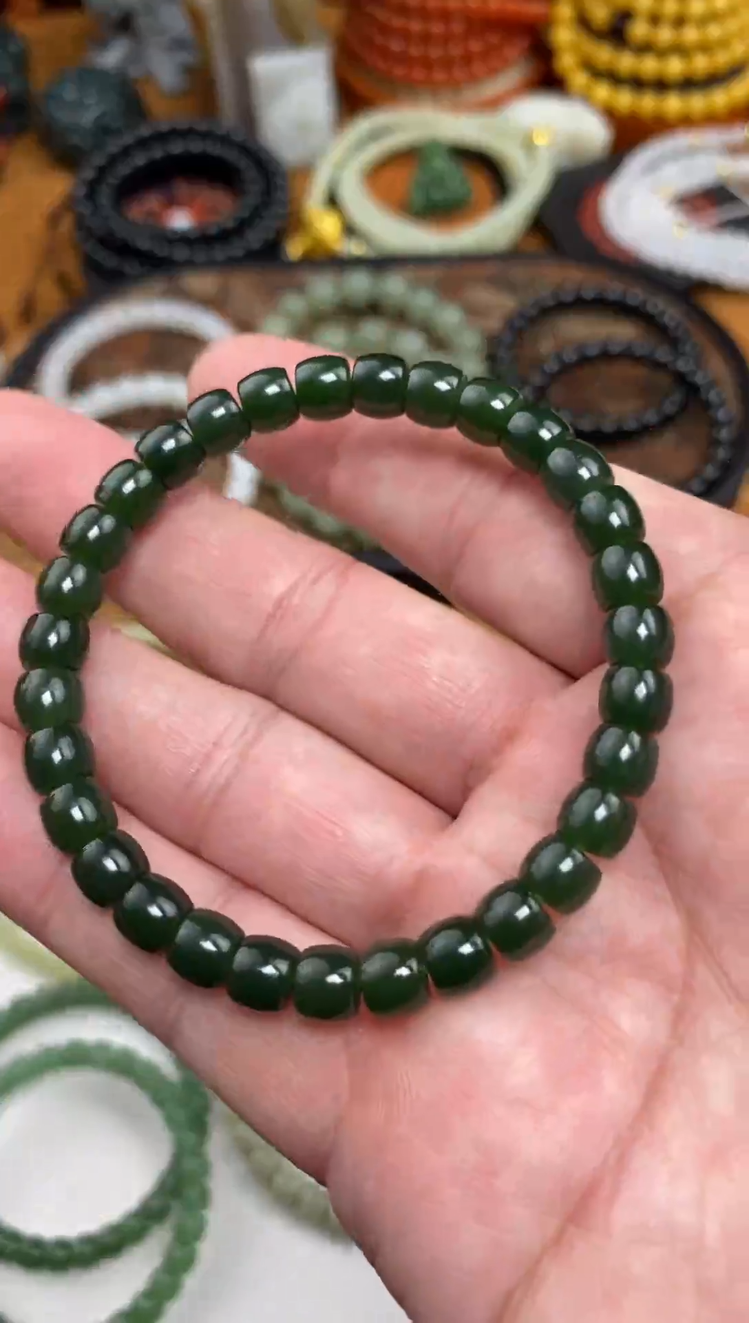 颈饰未镶嵌和田玉手串