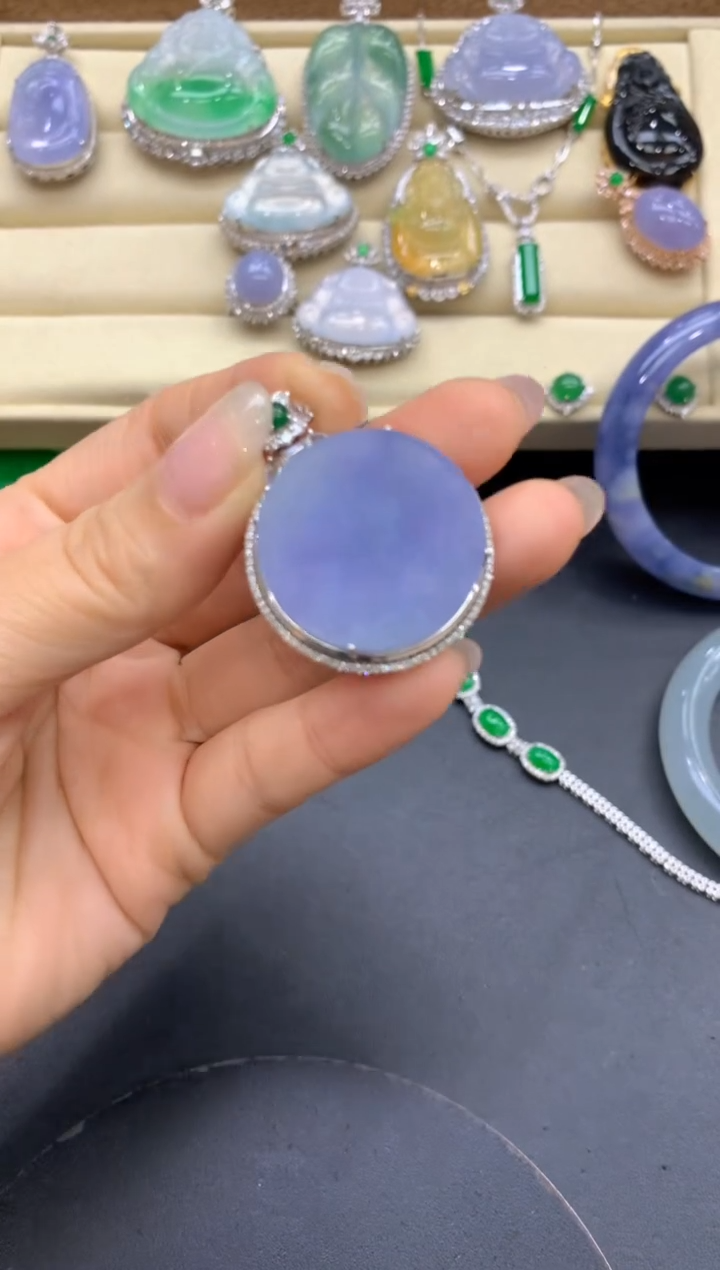 【闪购商品】翡翠颈饰18K金镶嵌521-中国好珍宝