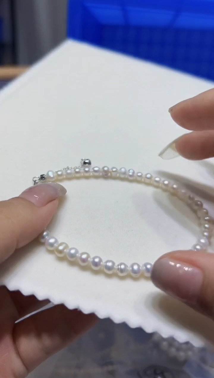 银S925镶嵌手链淡水珍珠17