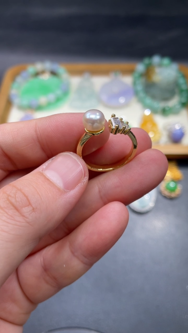 【闪购商品】淡水珍珠戒指银S925镶嵌4..........