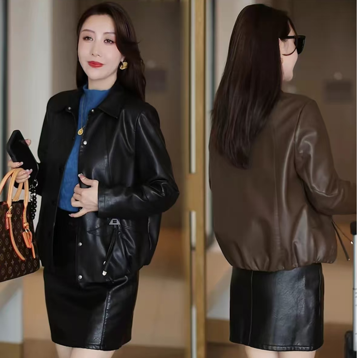 【气质女人专属】海宁2025新款皮衣皮衣外套女款爆款2025新款
