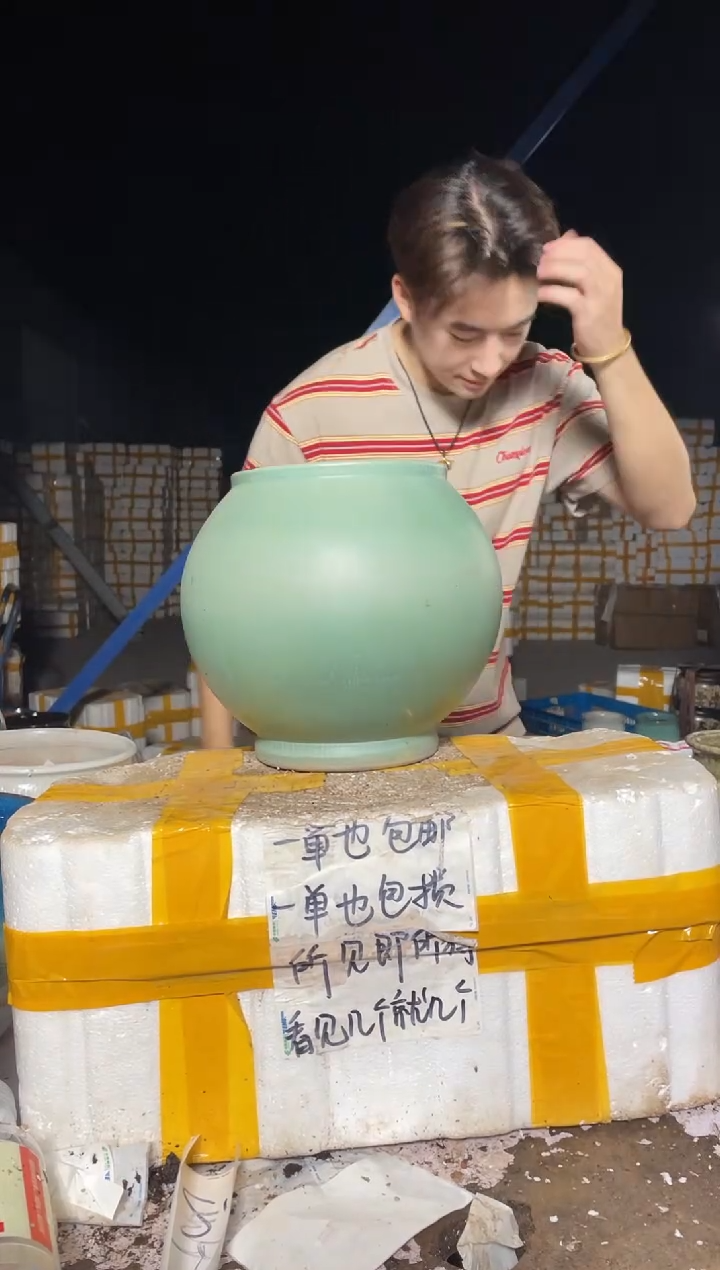紫砂花盆宜兴紫砂粗陶花盆16*22