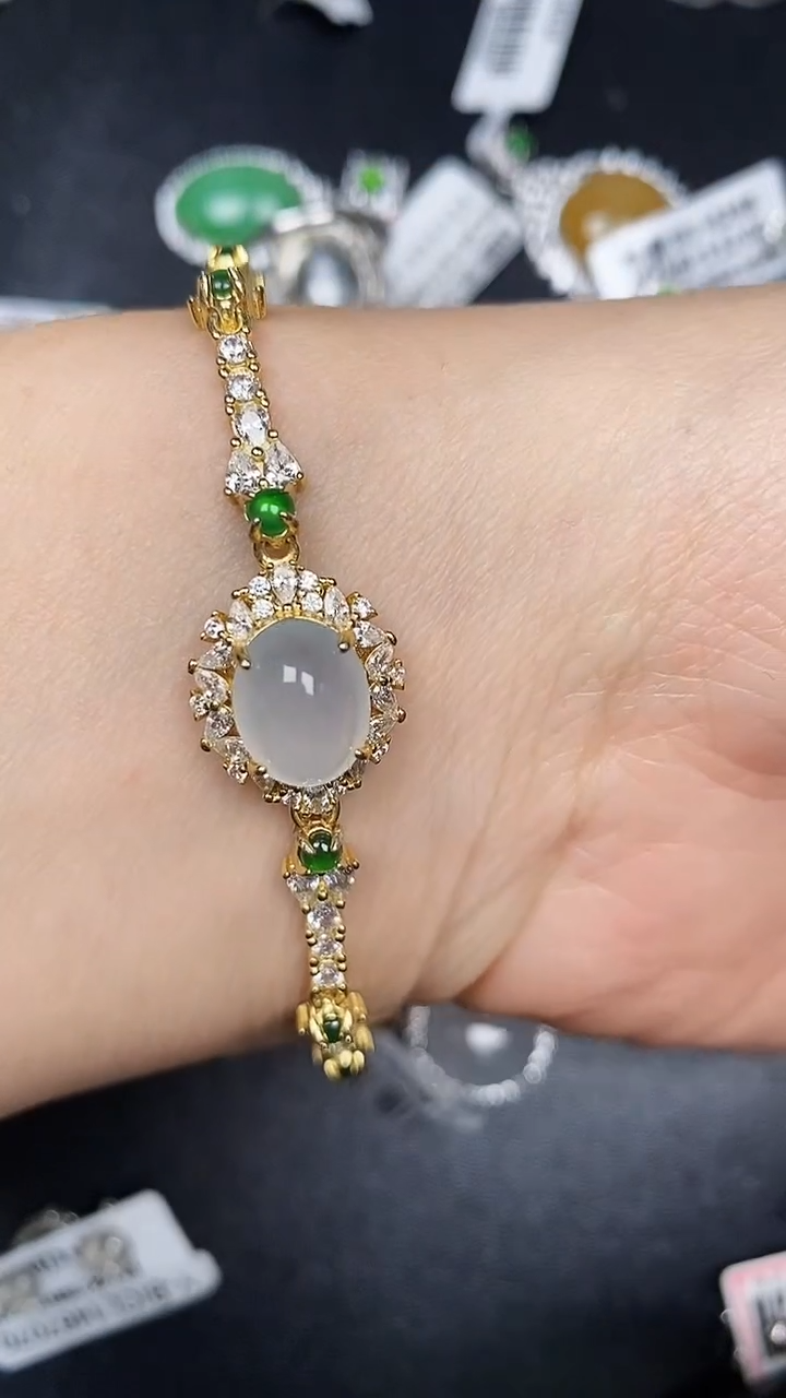 银S925镶嵌戒指翡翠8000