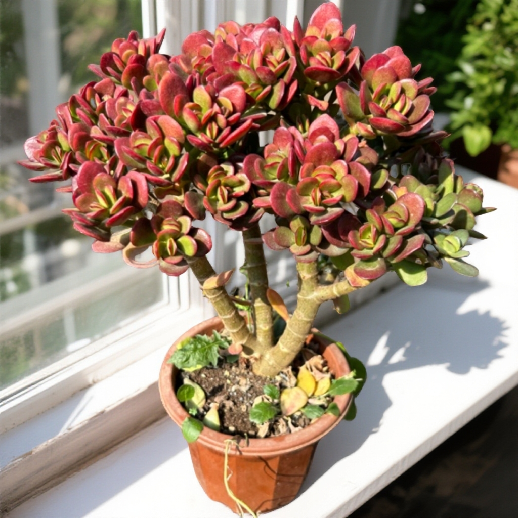 带盆带土姬红花月老桩摇钱树高级红玫瑰玉树老桩多肉植物适合室内