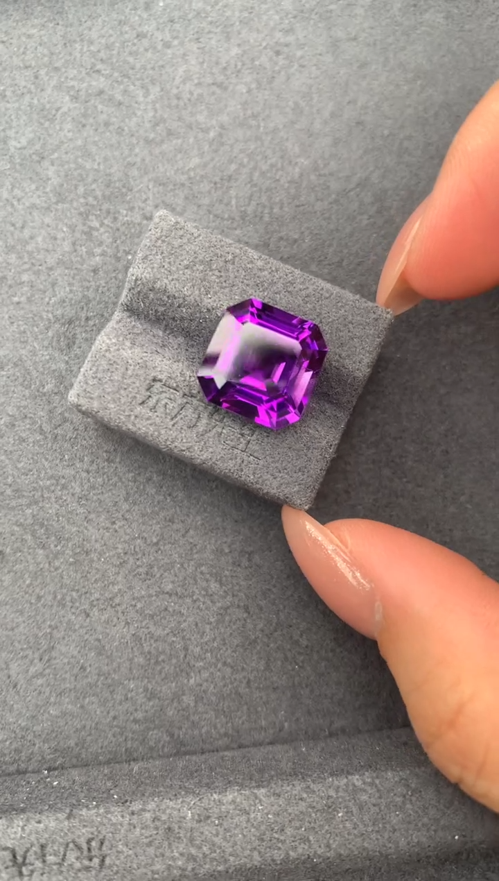 未镶嵌珠宝半成品紫晶7.2ct紫水晶 定制 FH