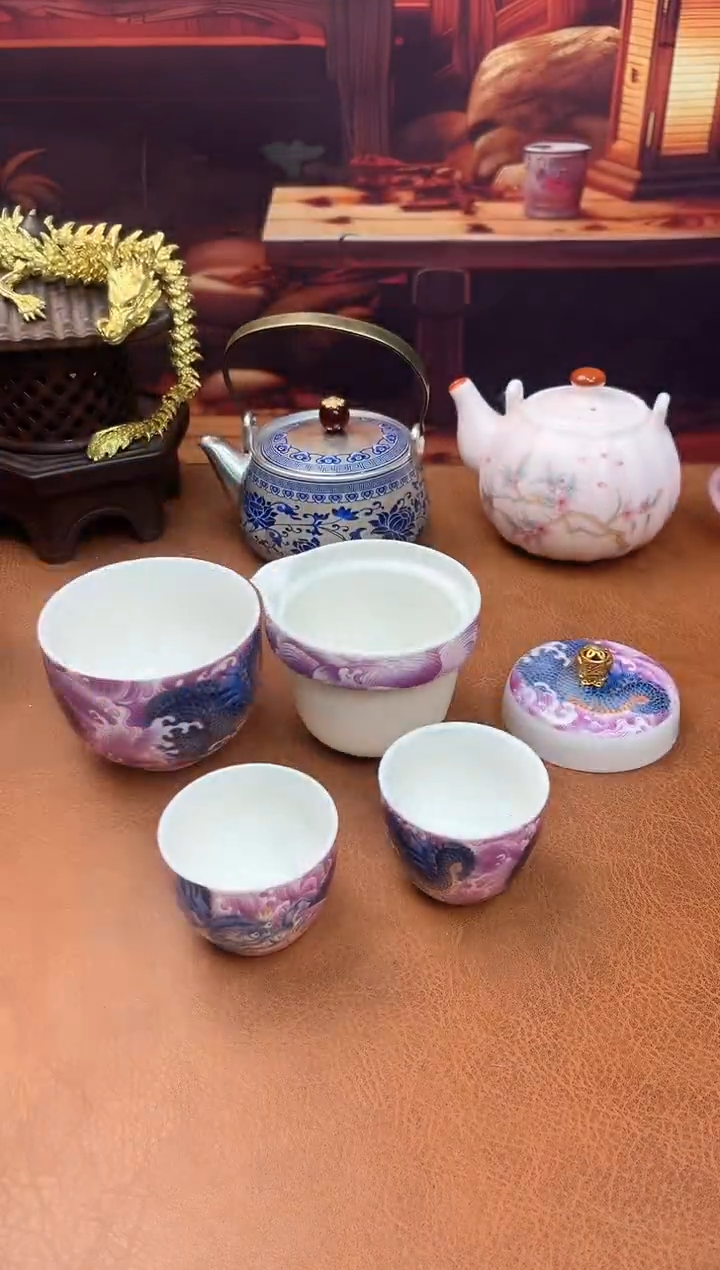 陶瓷茶具摆件旅行套组